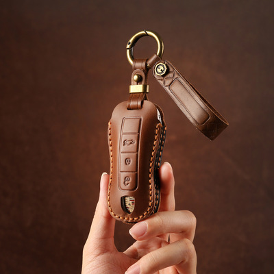 车钥匙套适用于保时捷钥匙套718卡宴卡曼汽车钥匙套真皮