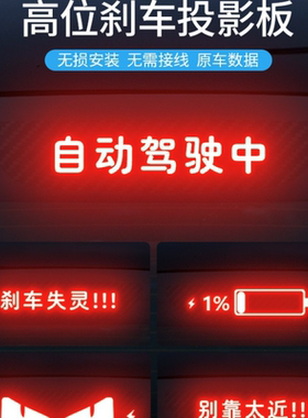 适用于特斯拉Model3Y汽车高位刹车灯投影板装饰尾灯贴纸灯外饰用