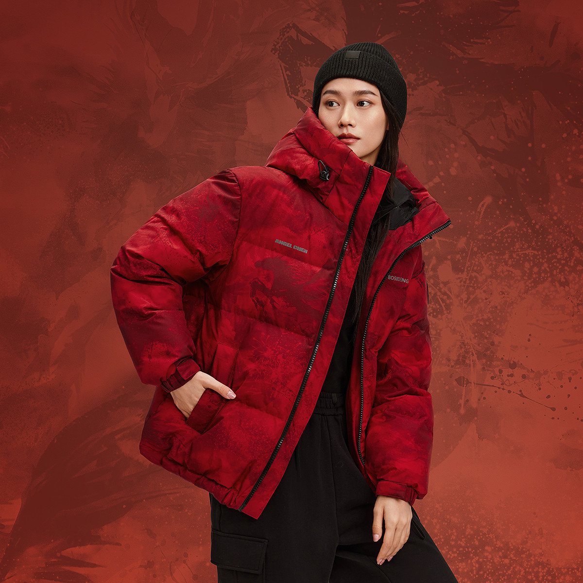 【蜜蜂退换货链接】波司登男女同款连帽短款面包羽绒服