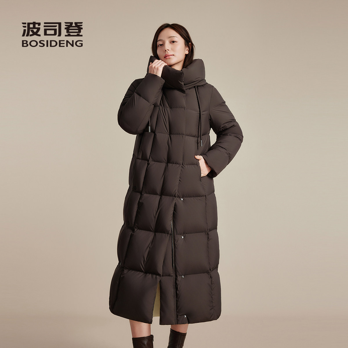 波司登新款羽绒服女经典都市休闲保暖百搭显瘦大长款连帽宽松
