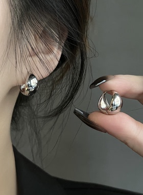 铜合金耳饰  925银针  新年简约时尚法式个性水滴耳扣耳环E0079