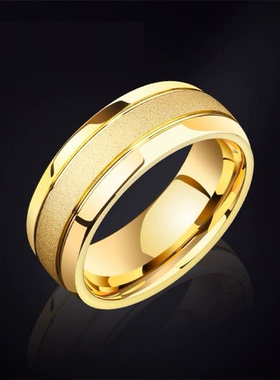【直播间原版】KISS MAX霸气磨砂男士戒指素圈磨砂爆款不掉色戒指