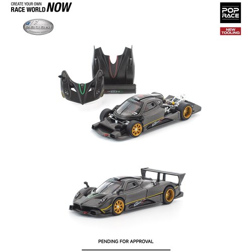 Pop Race 拓意 1:64 帕加尼宗塔Zonda R 全碳黑 开盖合金汽车模型