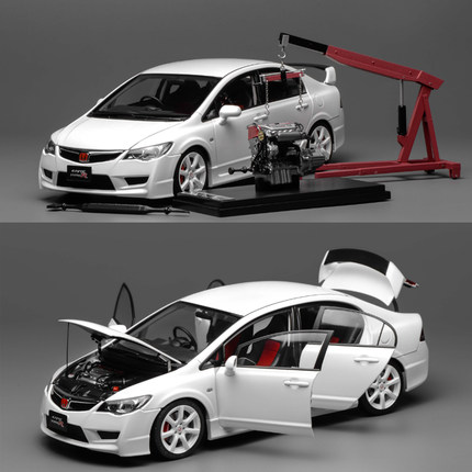 MOTORHELIX 1:18 本田思域Civic Type R FD2 2007 合金全开车模白
