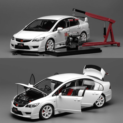 MOTORHELIX 1:18 本田思域Civic Type R FD2 2007 合金全开车模白