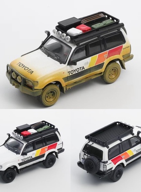 丰田陆巡LC80 TRD越野改装 SUV GCD 1:64 泥泞脏合金汽车模型收藏