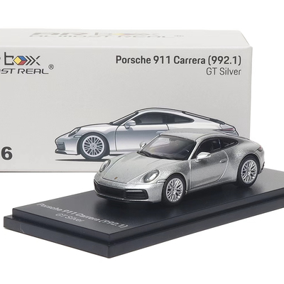 AR 1:64 保时捷911 Carrera 992.1 GT银 卡雷拉 合金汽车模型收藏