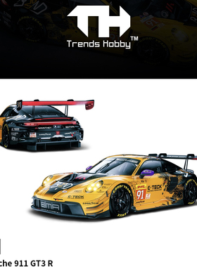 TH 1:64 保时捷911 GT3 R 勒芒耐力赛冠军91# 开盖版合金汽车模型