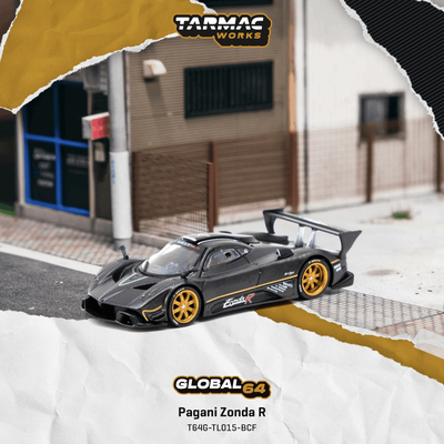 TW 1:64 帕加尼宗塔Pagani Zonda R 哑光碳黑 仿真合金汽车模型