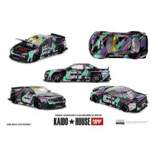 MINIGT 合金开盖汽车模型 R34 HKS涂装 日产尼桑GTR KAIDO