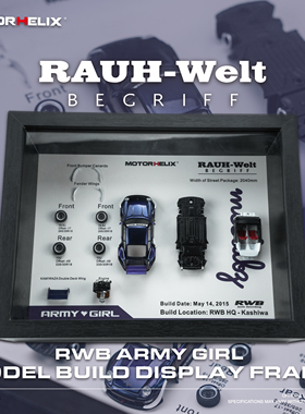 MH 1:64 保时捷RWB 964 Army Girl 紫 结构展示相框 合金汽车模型