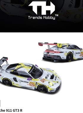 TH 1:64 保时捷911 GT3 R 24时勒芒耐力赛 92# 开盖版合金模型车