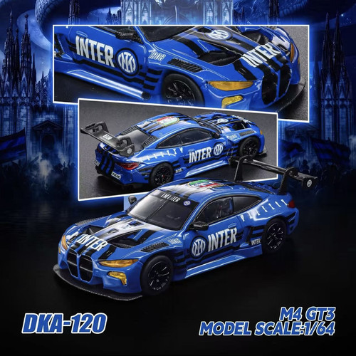 宝马BMW M4 GT3 米兰冠军纪念车 车魔王 1:64 仿真合金汽车模型蓝