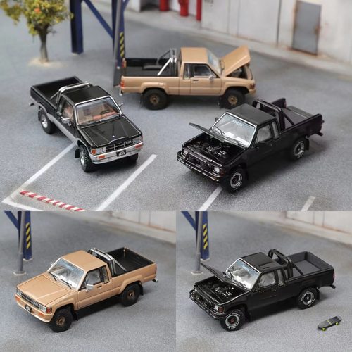 GCD 1:64 丰田 海拉克斯 SR5 越野皮卡 仿真合金汽车模型收藏黑