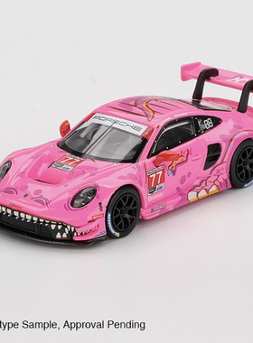 MINIGT 1:64 保时捷911 GT3 R 77# 粉恐龙 1052合金汽车模型摆件