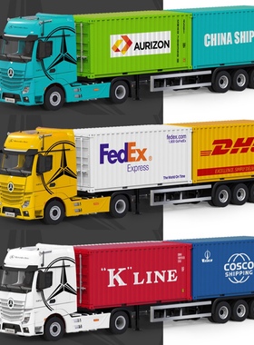 奔驰Actros 海运集装箱 货柜运输车 卡车 CC 1:64 合金汽车模型