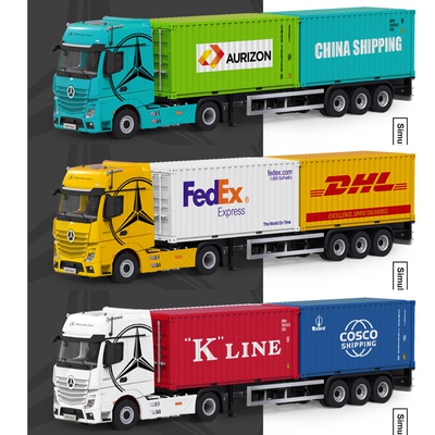 奔驰Actros 海运集装箱 货柜运输车 卡车 CC 1:64 合金汽车模型