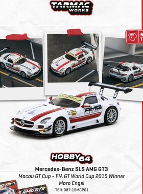 TW 1:64 梅赛德斯奔驰AMG SLS GT3 澳门GT世界冠军 合金汽车模型