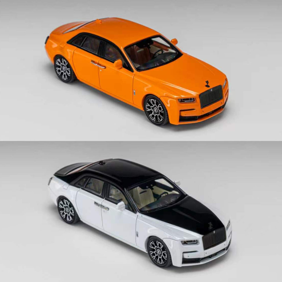 KING MODEL 1:64 KM劳斯莱斯 古斯特 Ghost黑白熊猫 合金汽车模型图片