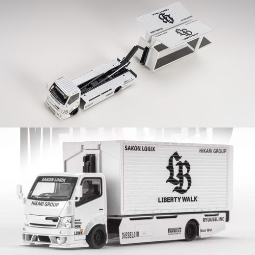 日系鸥翼门改装升降货车LB宽体涂装 Mega Gear 1:64 合金汽车模型