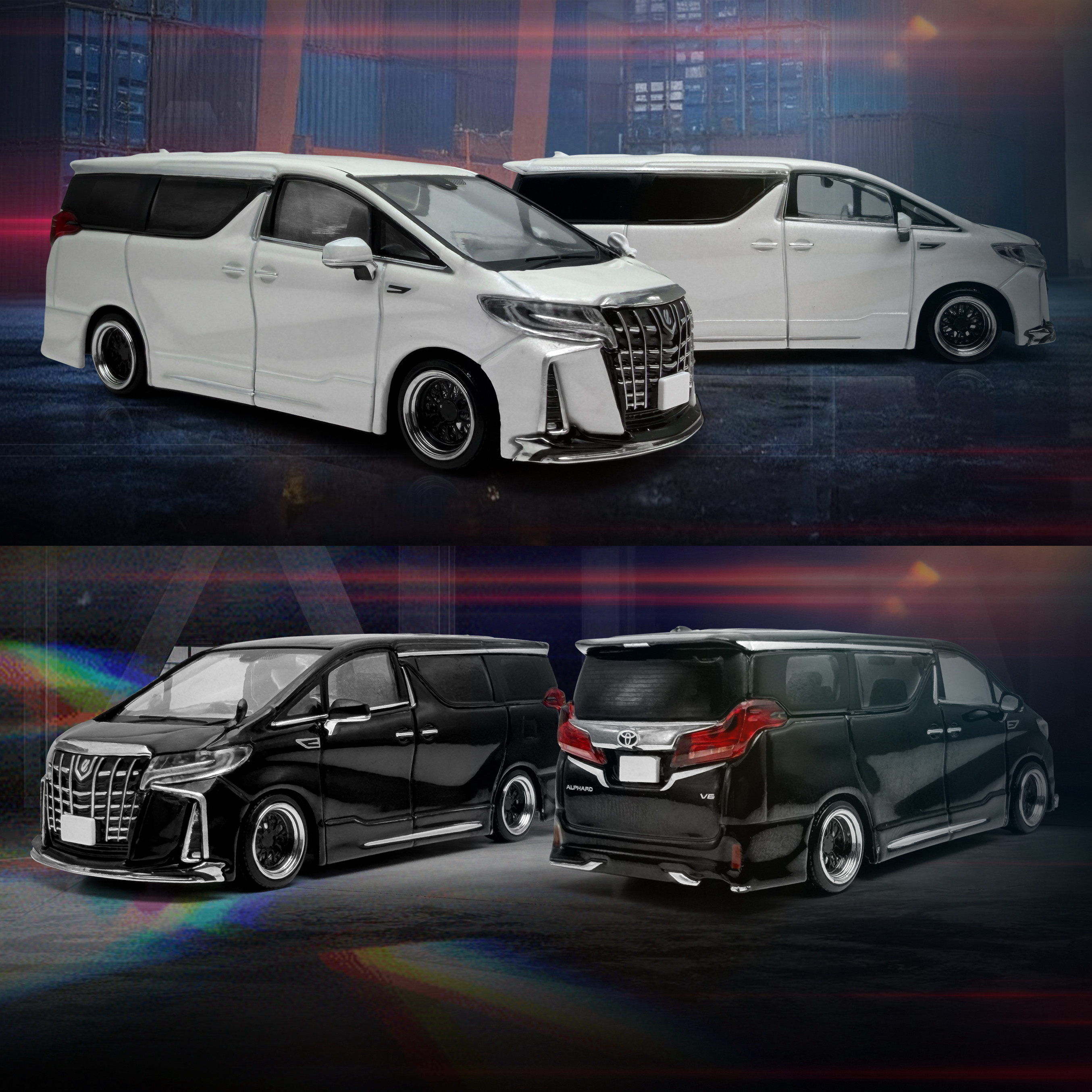 MM 1:64 丰田埃尔法Alphard 蒙娜丽莎低趴BBS商务保姆车 汽车模型 - 实物图