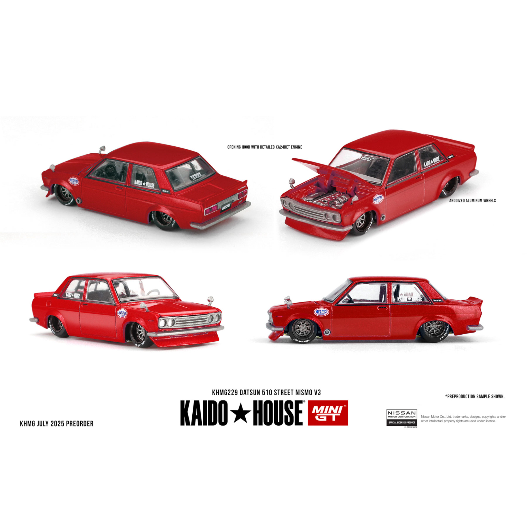 KAIDO MINIGT 1:64 达特桑510 Datsun Street Nismo 合金开盖车模
