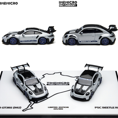 TM/PSC 1:64 保时捷992 GT3 RS 甲壳虫RS 纽北双车套装合金模型车