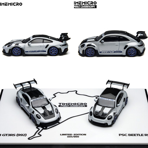 TM/PSC 1:64 保时捷992 GT3 RS 甲壳虫RS 纽北双车套装合金模型车