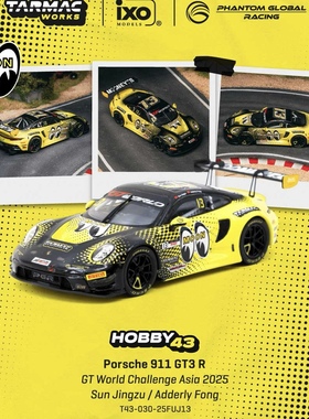 TW 1:43 保时捷911 GT3 R 月亮眼 世界挑战赛GT 仿真合金汽车模型