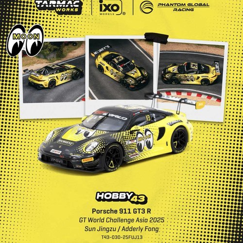 TW 1:43 保时捷911 GT3 R 月亮眼 世界挑战赛GT 仿真合金汽车模型
