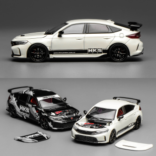 本田思域 Civic TYPE R FL5 HKS Livery 白 MH 1:64 合金开盖车模