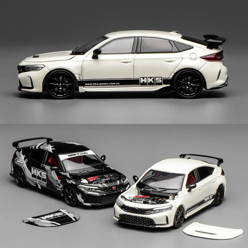 本田思域 Civic TYPE R FL5 HKS Livery 白 MH 1:64 合金开盖车模