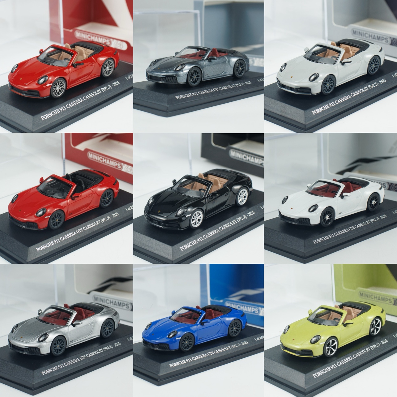 迷你切 1:64 保时捷911 (992.2) CARRERA 卡雷拉GTS 敞篷合金车模