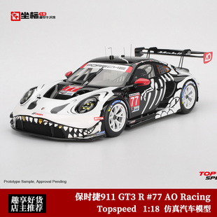 Topspeed 1:18 911 GT3 R #77 AO Racing 万圣节骷髅龙 树脂模型