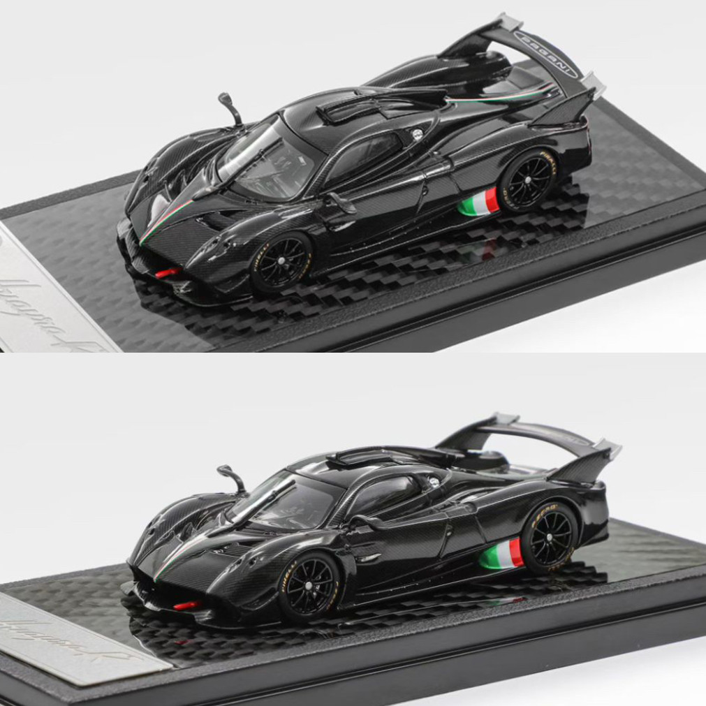 帕加尼Pagani 花雅Huayra R 全碳黑 Evo白金 LCD 1:64 合金模型车