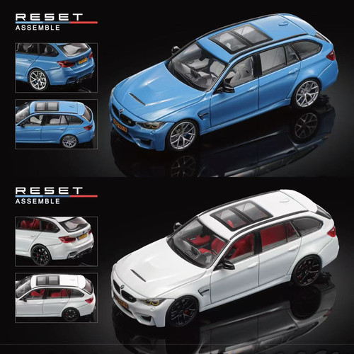 Mortal 1:64 宝马M3 F81 E30 白色蓝色 仿真合金开盖汽车模型收藏