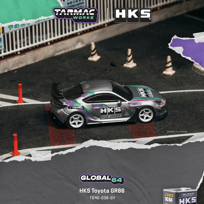 TW 1:64 丰田 GR86 HKS涂装 油桶 Toyota 仿真合金汽车模型收藏