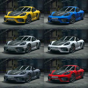 迷你切 1:18 保时捷卡曼Cayman GT4 RS Spyder 合金全开汽车模型