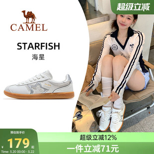 骆驼海星运动鞋女款2026春夏新款男鞋板鞋透气复古德训鞋百搭鞋子