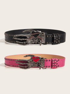 美式 腰带 朋克辣妹Y2K骷髅头爱心手掌腰带男女设计感小众百搭时尚