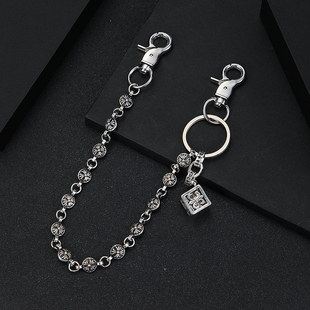 嘻哈十字架裤链朋克骰子挂件链金属老鹰链条船锚挂链百搭牛仔配饰