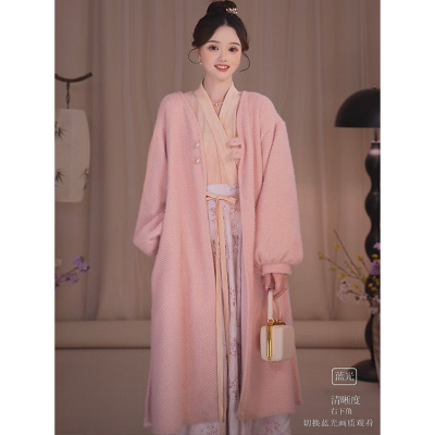 瑶西【圆舞曲】女装宽松厚款毛针织衫加厚针织冬季立领新中式