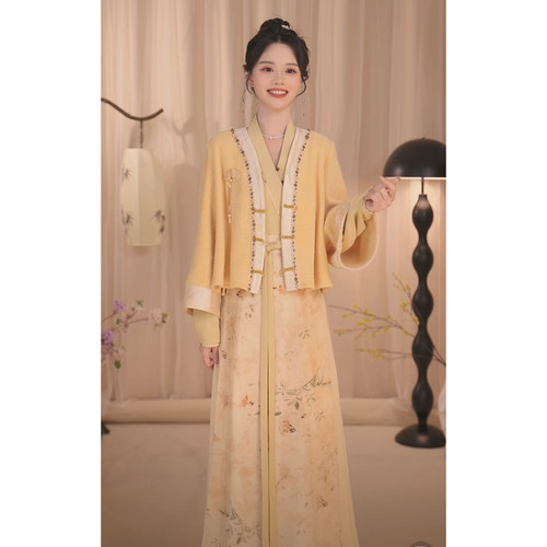 原创设计三件套汉服瑶栖提花