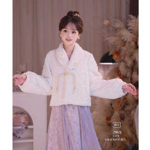 重工立体手工花国风新中式 新款 冬季 外套 初雪