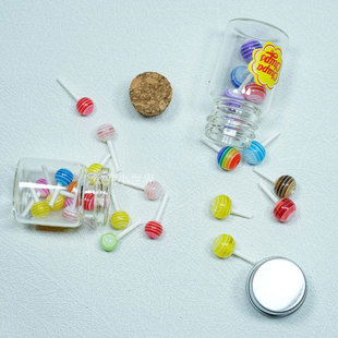 微缩食玩迷你棒棒糖BJD6分12分娃屋拍摄道具ob11配件罐装 糖果DIY