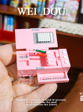 6分微缩仿真多功能文具盒ob11迷你铅笔盒彩笔道具blythe娃屋摆件