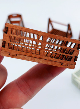 娃娃屋迷你收纳筐bjd袖珍收纳架ob11微缩置物篮dollhouse仿真木框