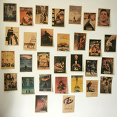 经典 饰墙贴画复古怀旧牛皮纸小海报拍摄背景贴纸 电影a5房间墙面装