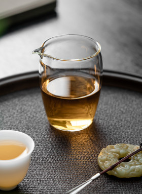 尚器 素雅公道杯玻璃简约耐热分茶器 高透断水好茶盅单个迷你公杯