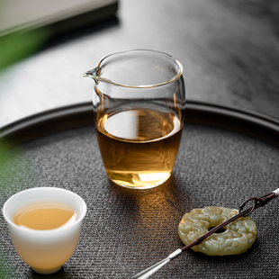 尚器 素雅公道杯玻璃简约耐热分茶器 高透断水好茶盅单个迷你公杯